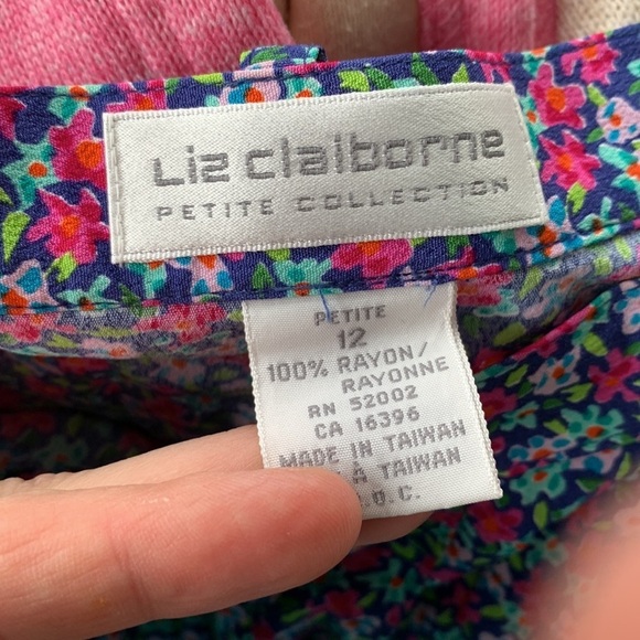 Liz Claiborne Petite Collection VTG Purple Pleated Cottagecore Midi Skirt sz 12 - Picture 5 of 5